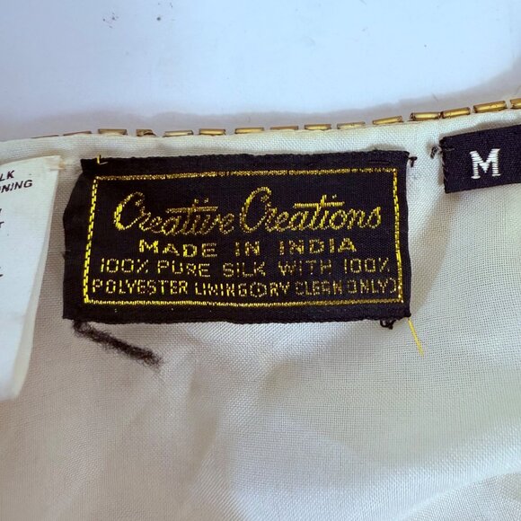 Creative Creations Gold Evening Jacket Womens M Sequin Beaded Embellished VTG - Picture 14 of 14